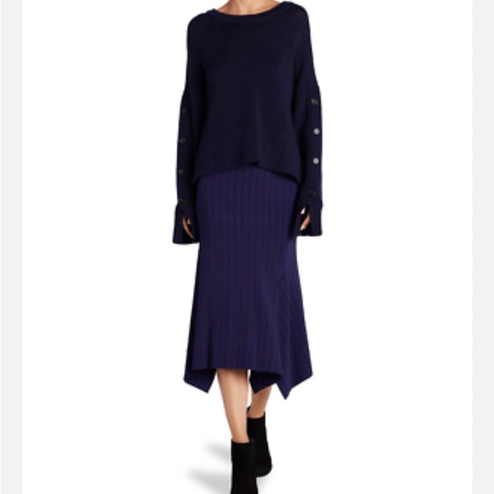 GREY Jason Wu  Women's Blue Two-Tone Handkerchief skirt